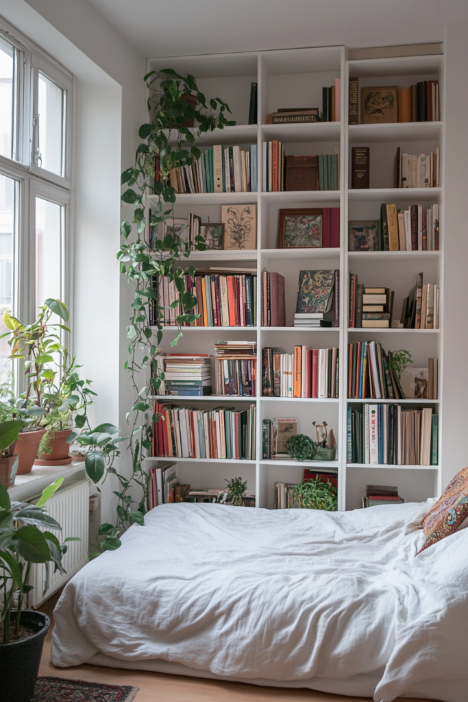 Go Vertical with Floor-to-Ceiling Bookshelves