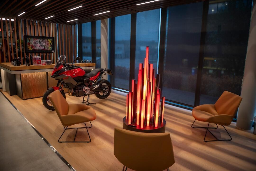 Showroom display featuring various styles of outdoor patio furniture sets