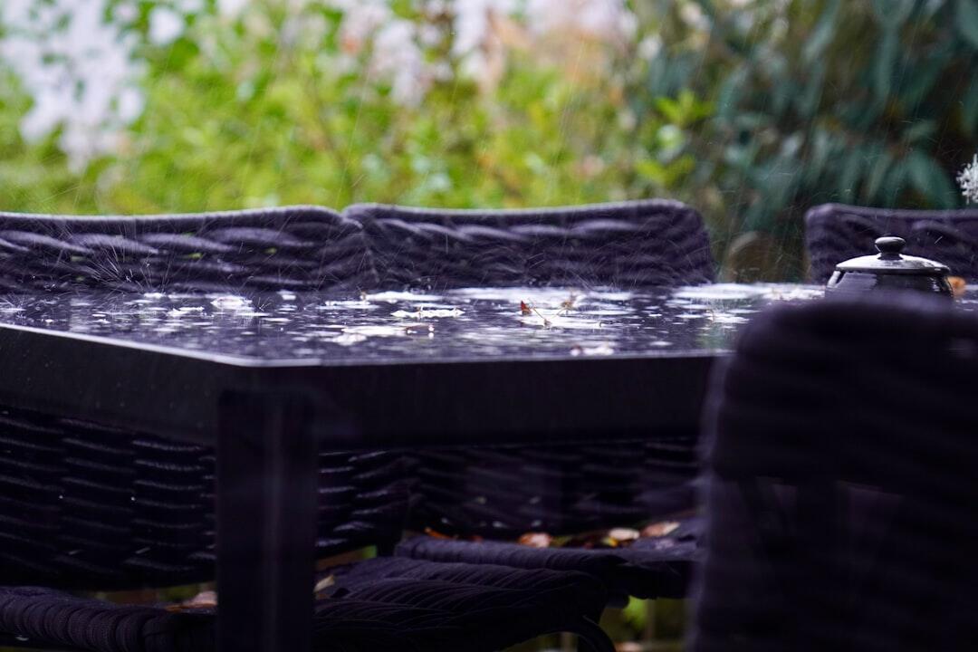 Close-up of weatherproof outdoor furniture fabric and material samples