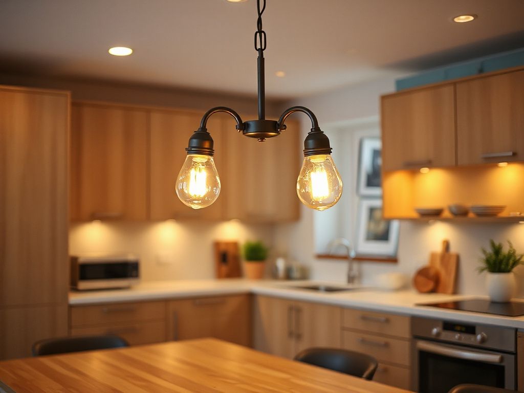 2 light chandelier - detailed view