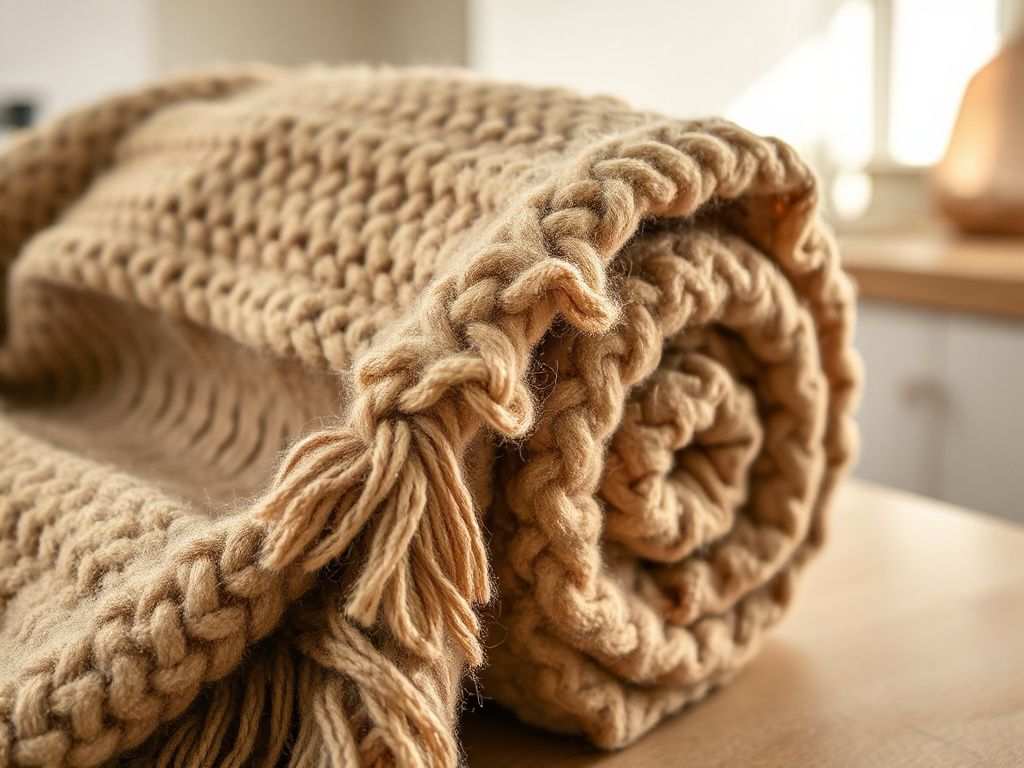 antique wool blanket - detailed view
