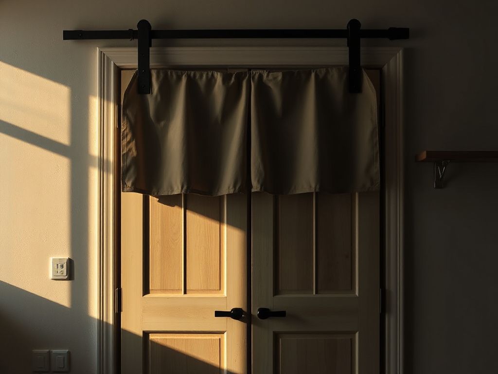 barn door window covering - detailed view