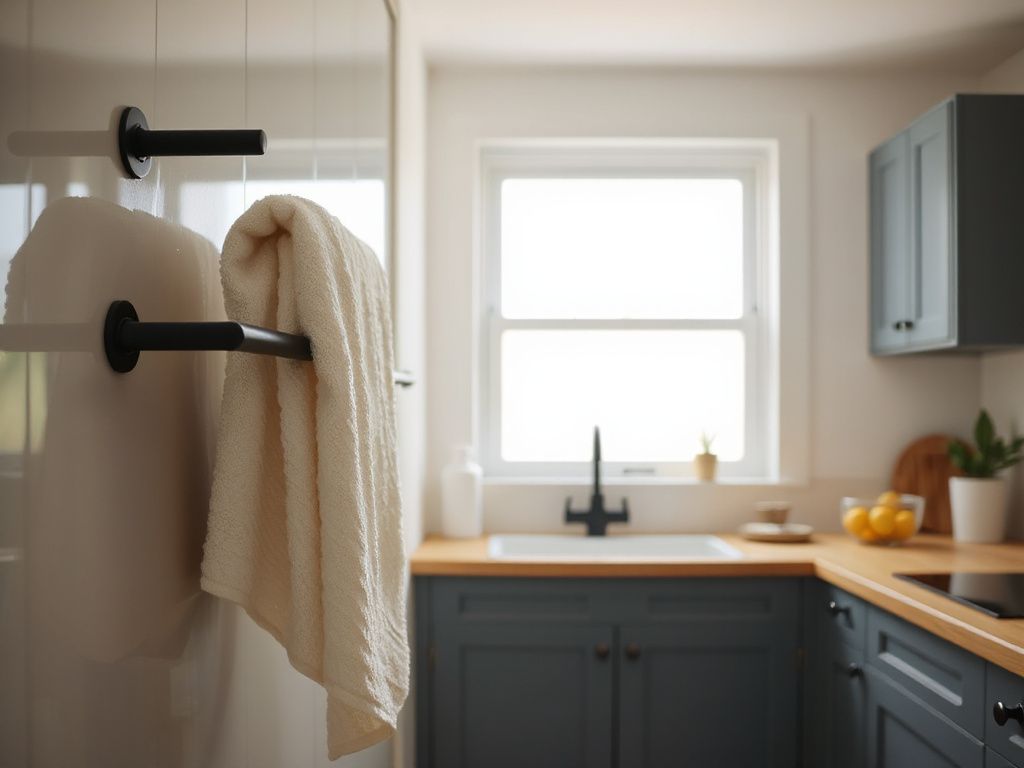 black bathroom towel racks - step by step