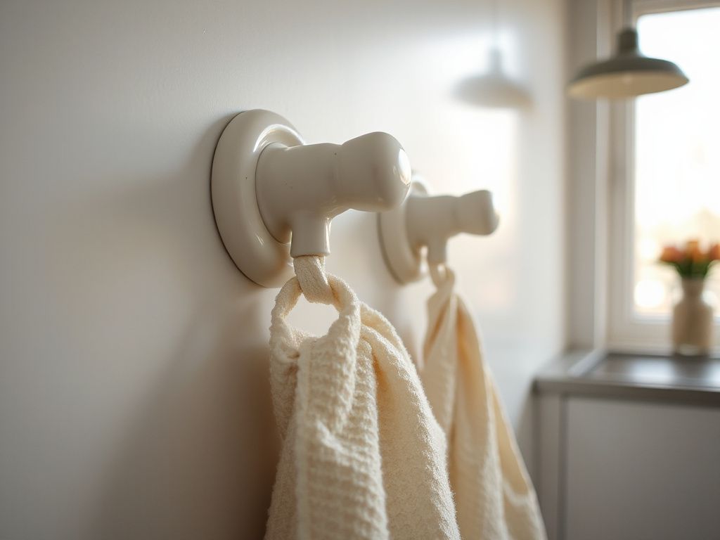 ceramic towel hooks - detailed view