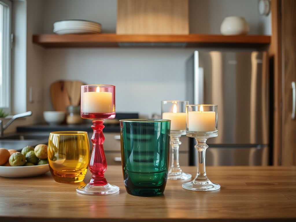 colored glass candle holders - step by step