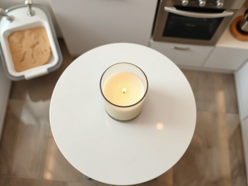 cylinder glass candle - detailed view