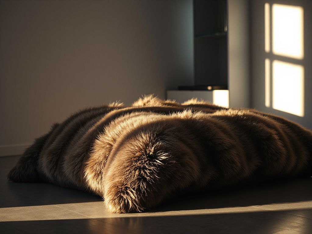 faux fur bedding - detailed view