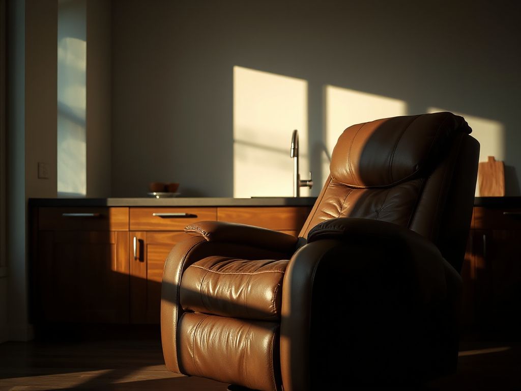 leather recliner massage chair - detailed view