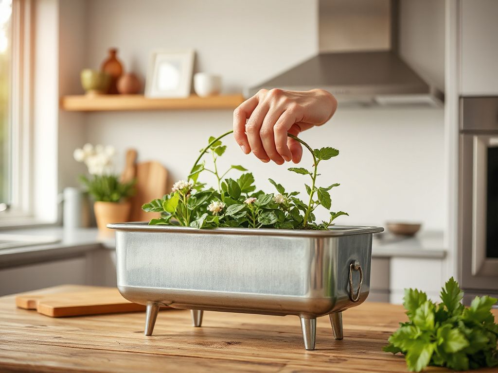 metal trough planter - step by step