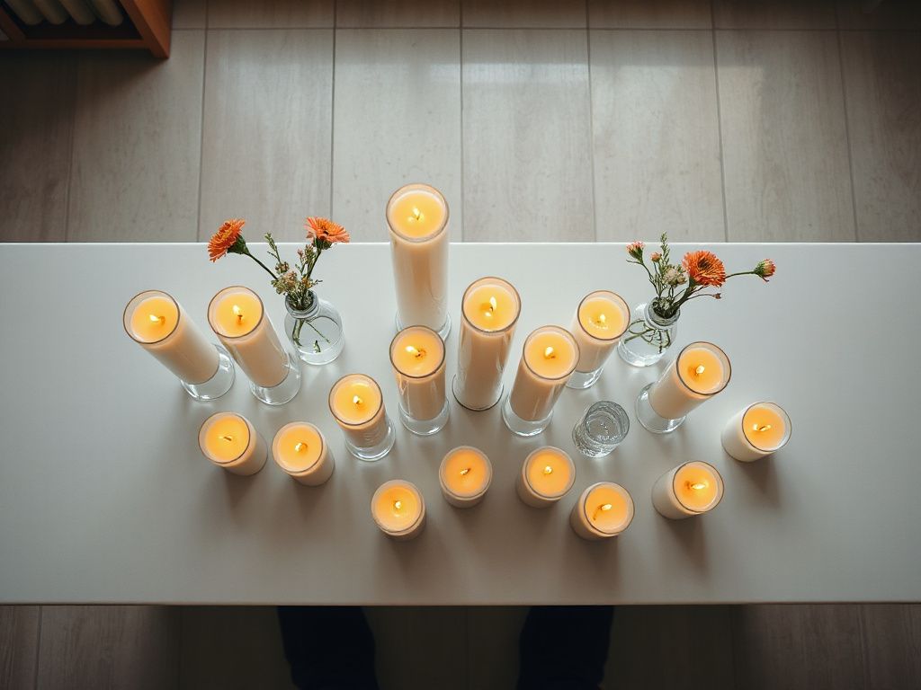 pillar candles for hurricane vases - step by step