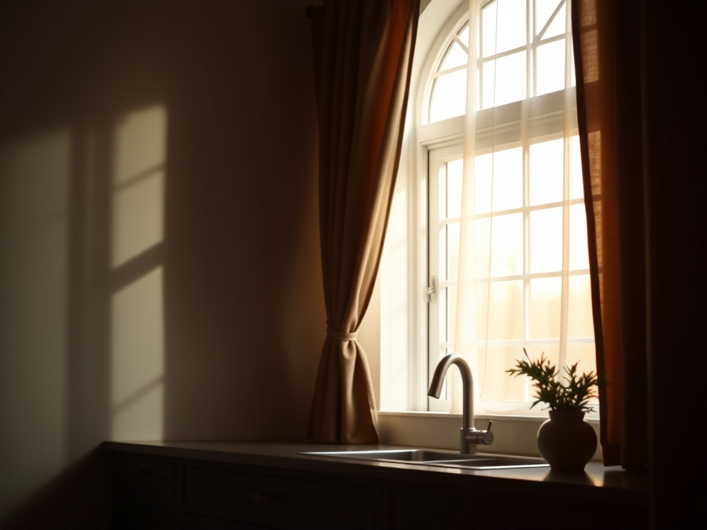 bay window curtain ideas - detailed view