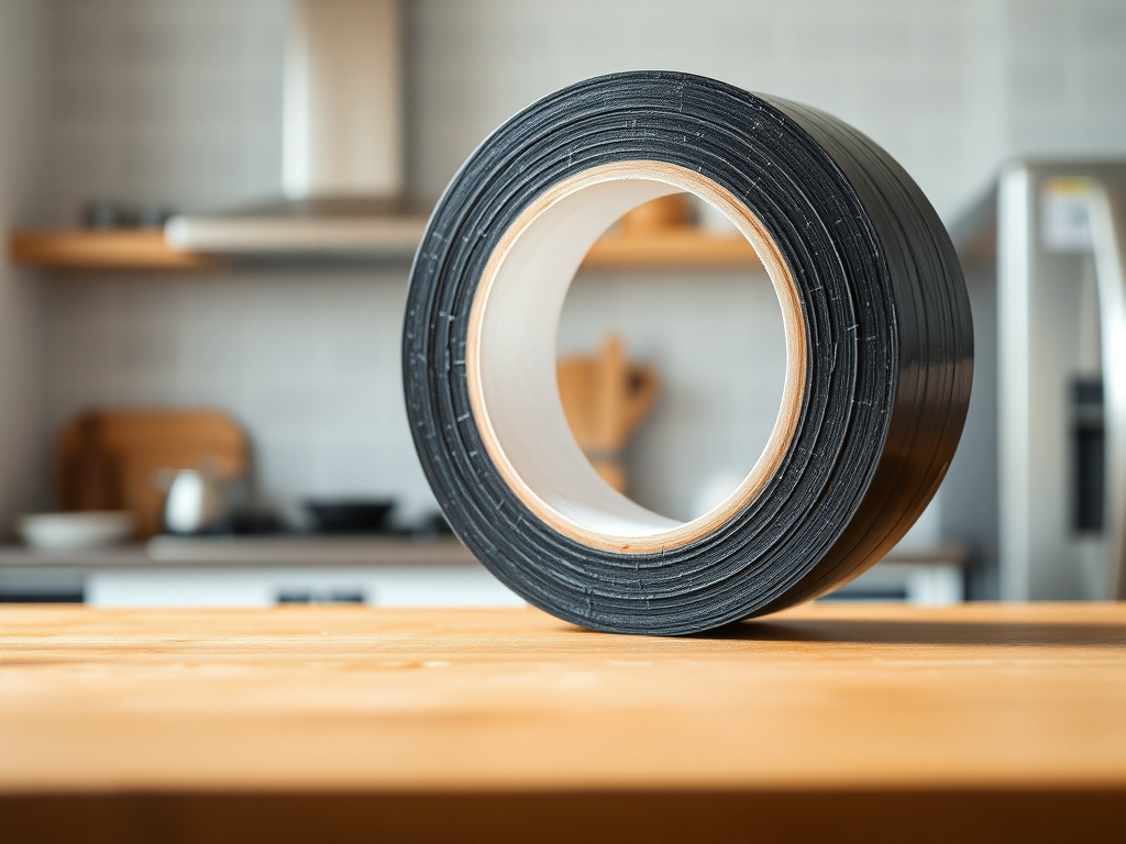 black double stick tape - detailed view