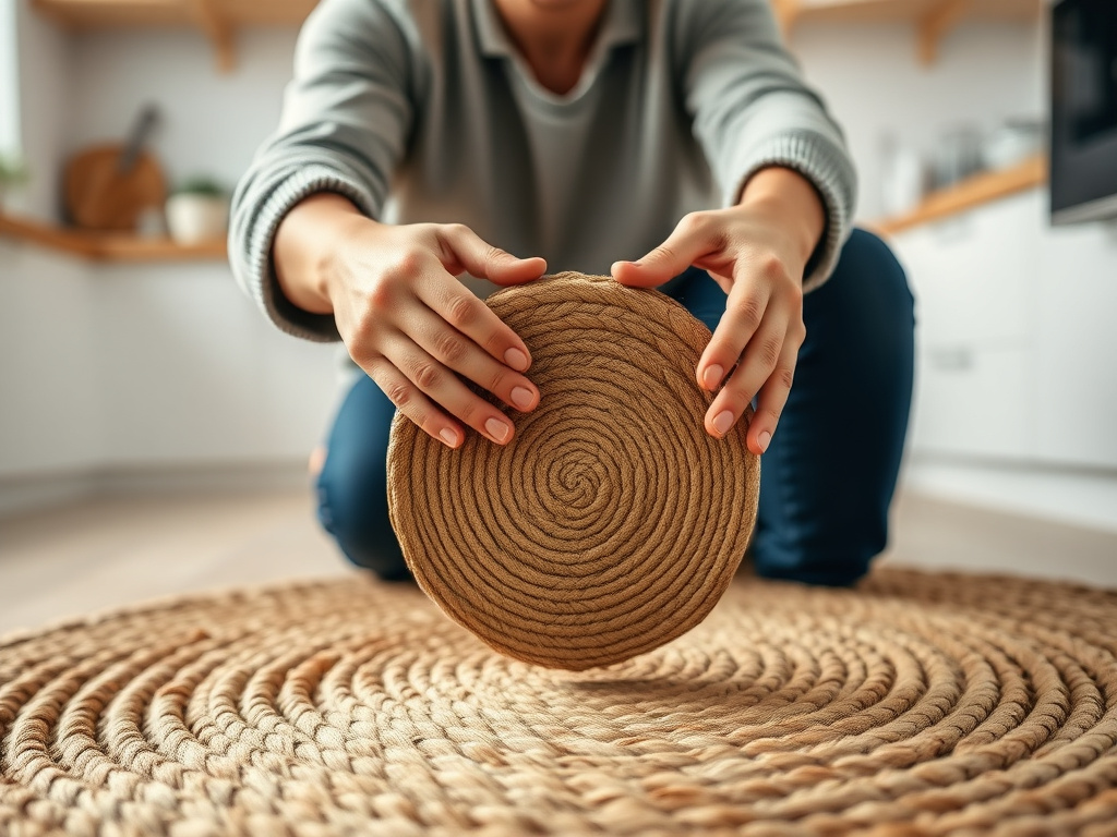 circle jute rug - step by step