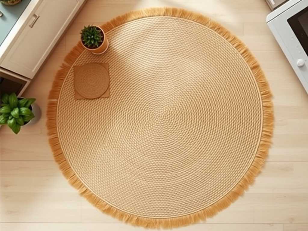 circle jute rug - detailed view
