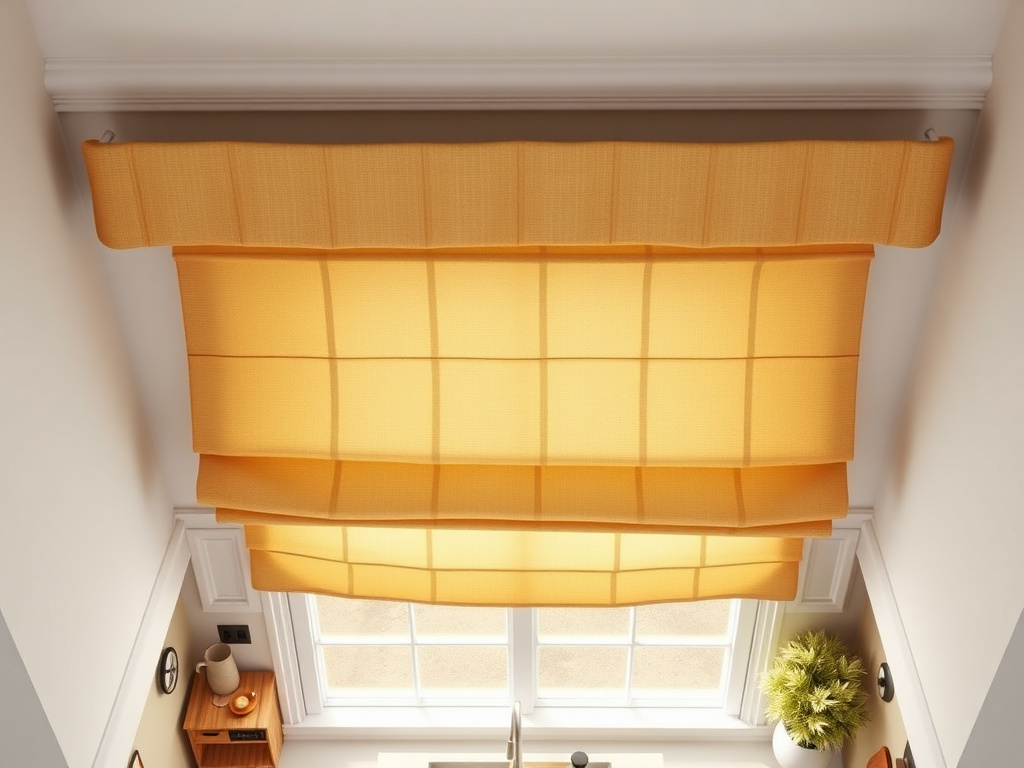 faux roman shade valance - detailed view