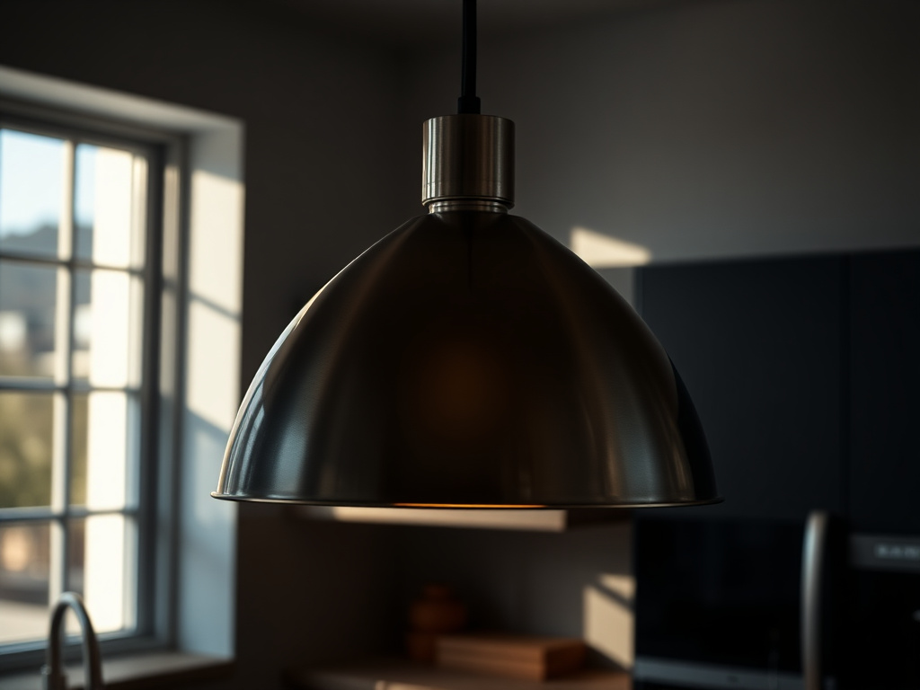 metal pendant lamp shade - detailed view