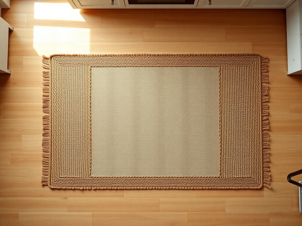 rectangular jute rug - step by step