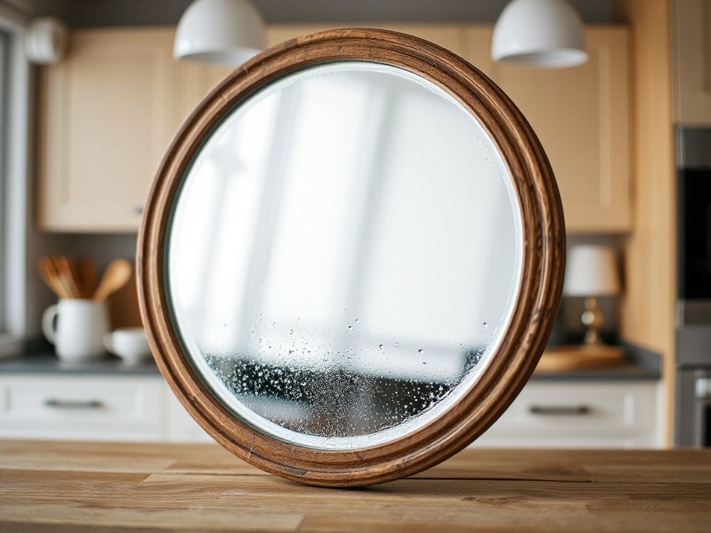round craft mirror - step by step