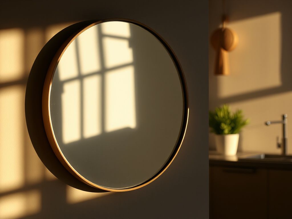 round craft mirror - detailed view