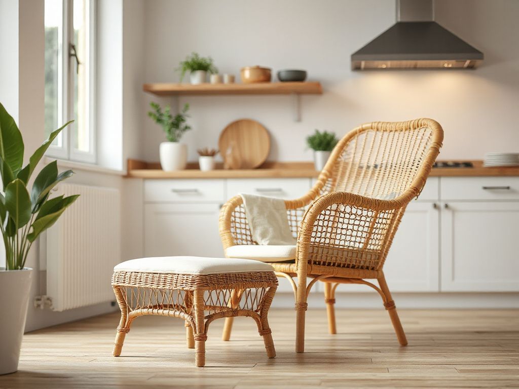 wicker chair with ottoman - step by step