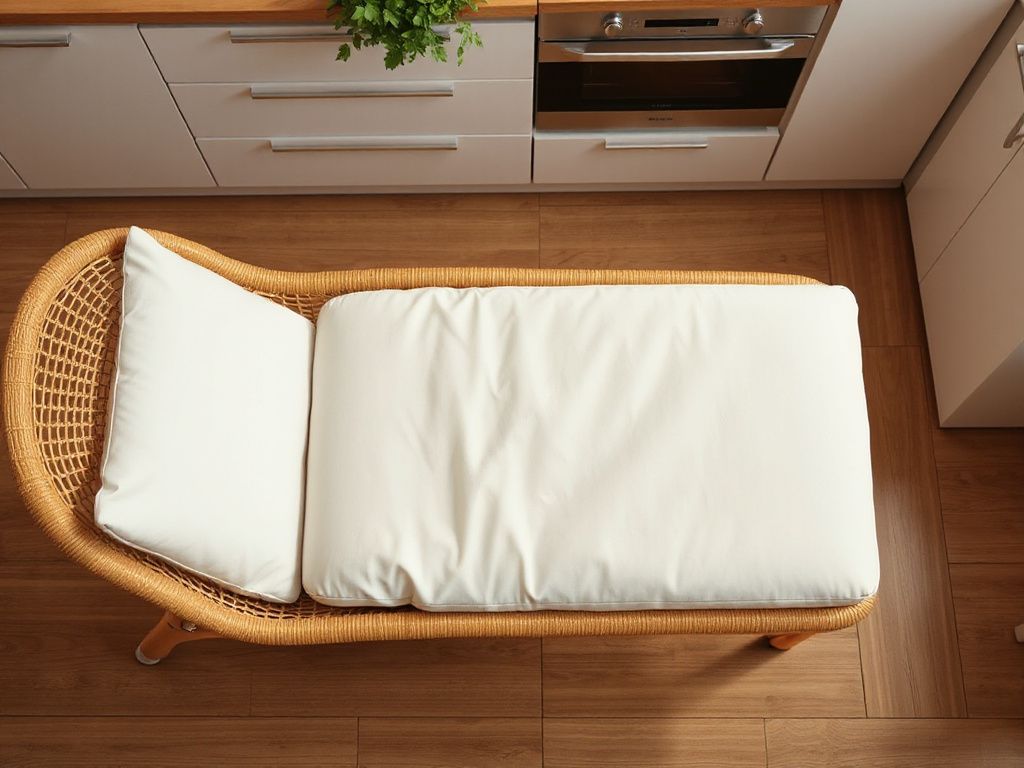 wicker lounge chair - detailed view
